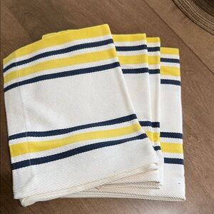 Williams Sonoma Yellow and Blue Striped Napkins